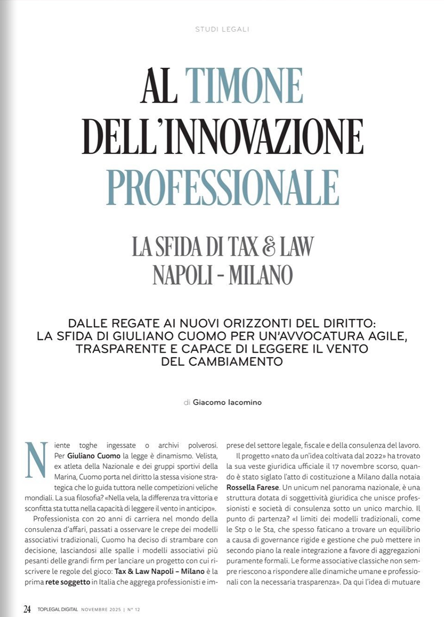 Team Tax & Law presentazione rete professionale innovativa consulenza multidisciplinare studi legali